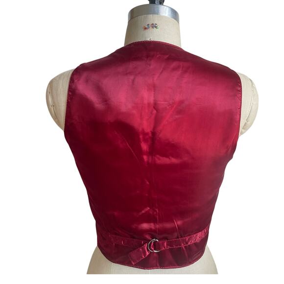 Vintage Red Suede Button Front Vest Deadstock Size Medium - Picture 3 of 4